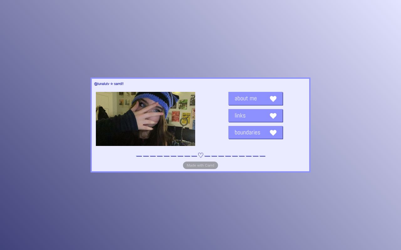 Carrd profile picture for @lunalutv